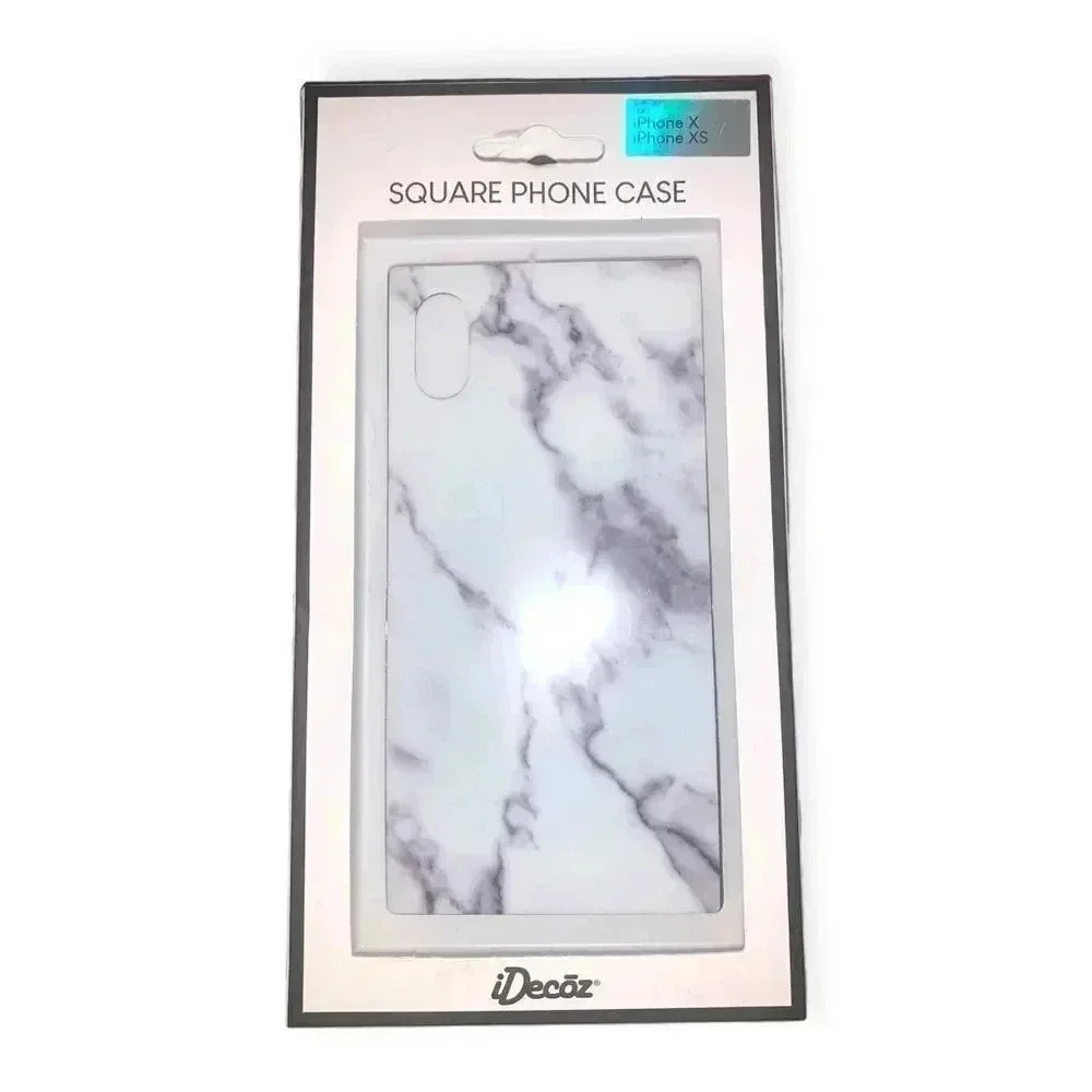iPhone X/XS White Marble - Look Square Phone Case by iDecoz